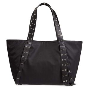 All Saints Sid East West Tote Black Nylon Leather